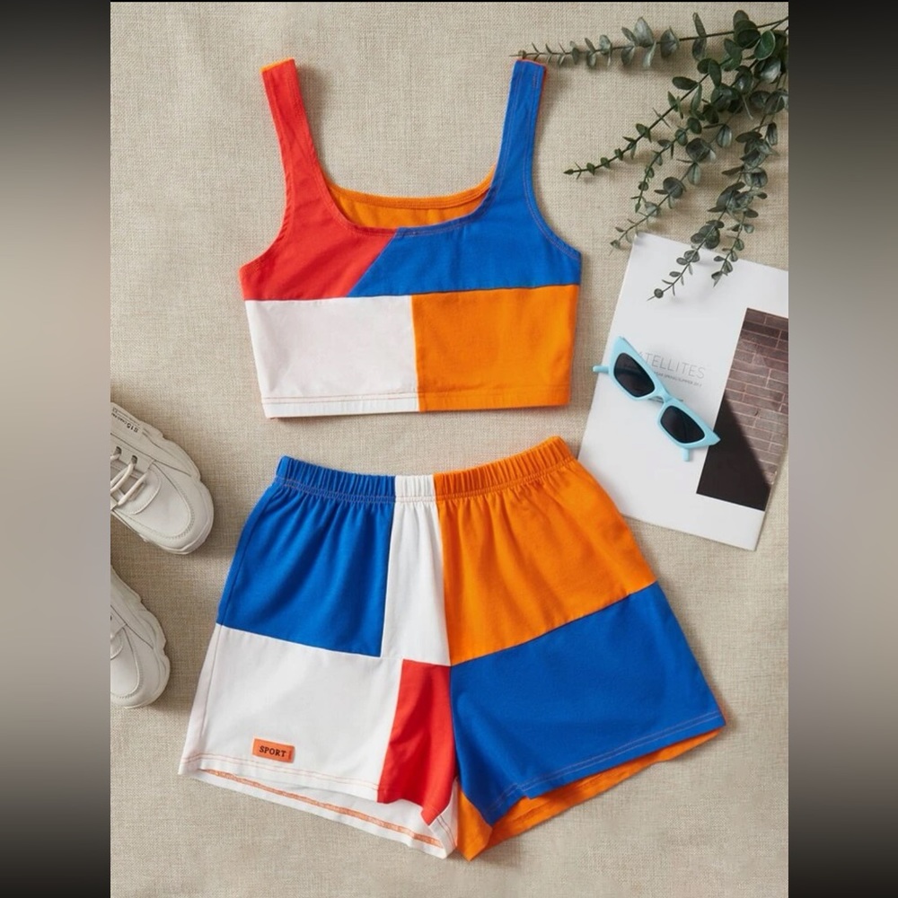 New with tags SHEIN matching crop top and shorts set